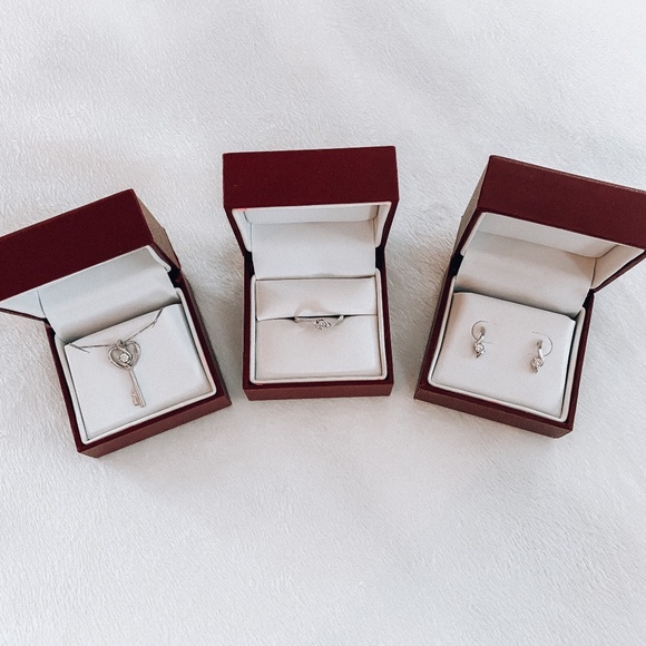 Diamond Necklace, Ring, Earring Set